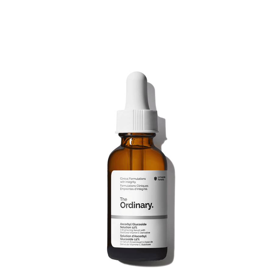 The Ordinary Ascorbyl Glucoside Solution 12% vitamin C serum for brightening, uneven skin tone, and anti-aging