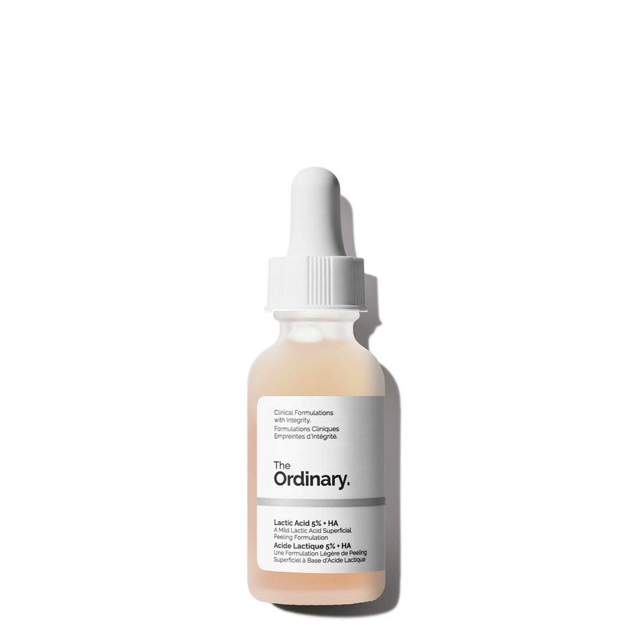 The Ordinary Lactic Acid 5% + HA alpha hydroxy acid (AHA) serum for mild exfoliation